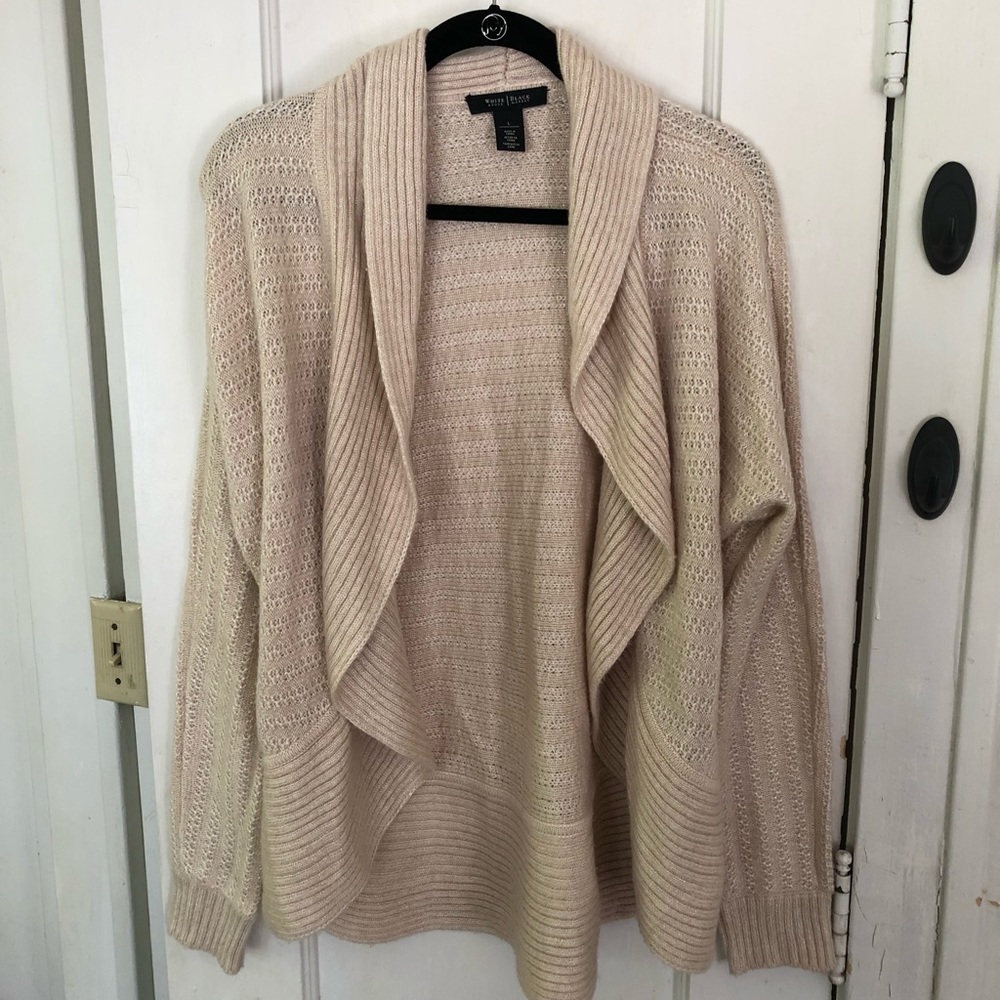 White House Black Market Cream Shawl Cover Up